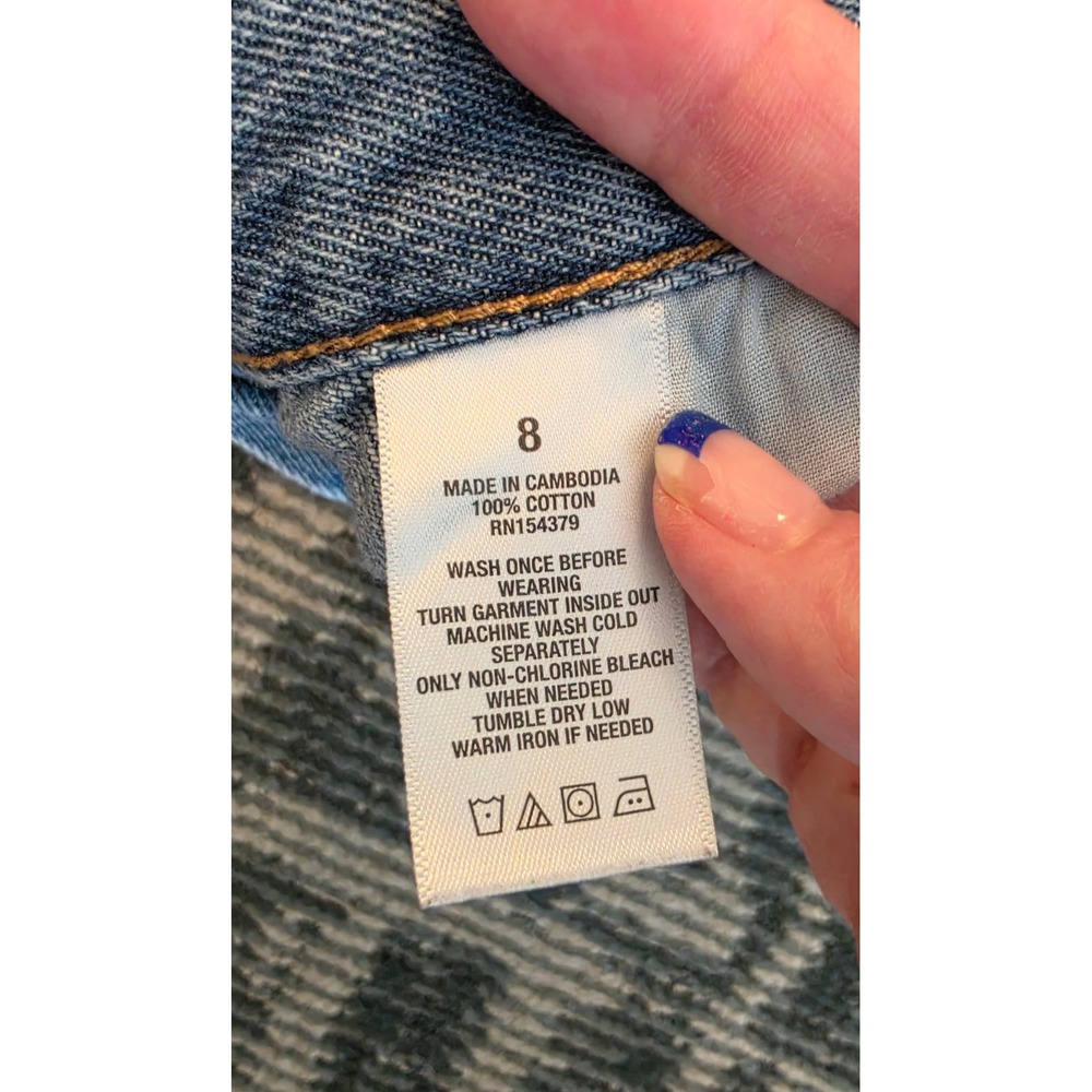 Aeropostale Mom Shorts Light Wash Distressed Denim High Waisted Size 8 - Picture 5 of 5